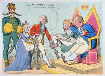 The Introduction, utgitt av Hannah Humphrey, 1791 (håndfarget etsning) av James Gillray