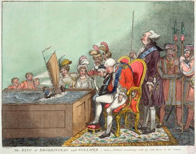 Kongen av Brobdingnag og Gulliver, etter 1804 (gravering) av James Gillray