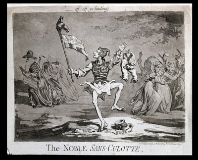 The Noble Sans-Culotte, utgitt av Hannah Humphrey i 1794 av James Gillray