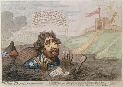 The Slough of Despond, utgitt av Hannah Humphrey i 1793 (håndkolorert gravering) av James Gillray