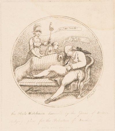 The State Watchman oppdaget av Genius of Britain av James Gillray