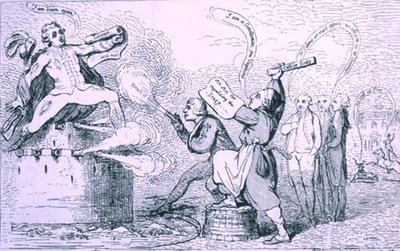 Theatrical War, utgitt av S.W. Fores i 1787 (etsing) av James Gillray