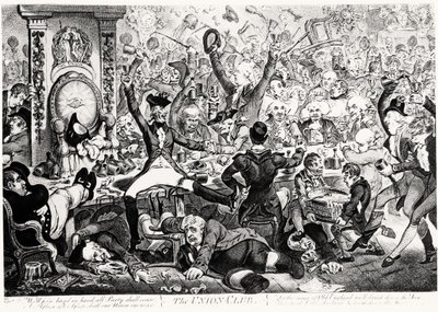 The Union Club, 1801 (fargegravering) av James Gillray