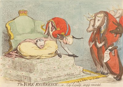 Yorks ærbødighet - eller - byens lojalitet rikelig belønnet av James Gillray