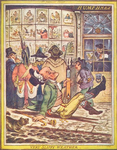 Veldig glatt vær, 1808 av James Gillray