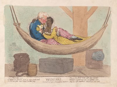 Wouski, pub. 1788 (håndfarget gravering) av James Gillray