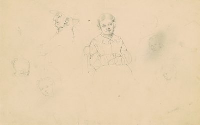 Studies of Figures, ca. 1836-43 (grafitt på vevd papir) av James Goodwin Clonney