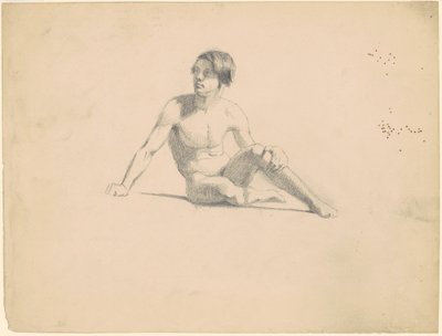 Sittende mann naken [recto] av James Goodwyn Clonney