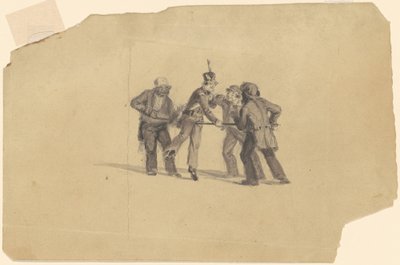 Studie for "Militia Training" [recto] av James Goodwyn Clonney