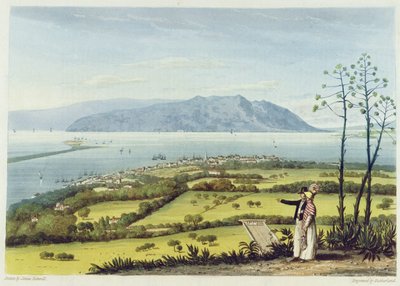 Kingston og Port Royal fra Windsor Farm, fra 'A Pictureseque Tour of the Island of Jamaica', gravert av Thomas Sutherland, 1825 av James Hakewill