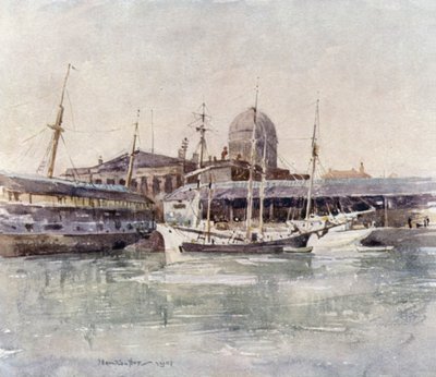 Custom House fra Salthouse Dock av James Hamilton Hay
