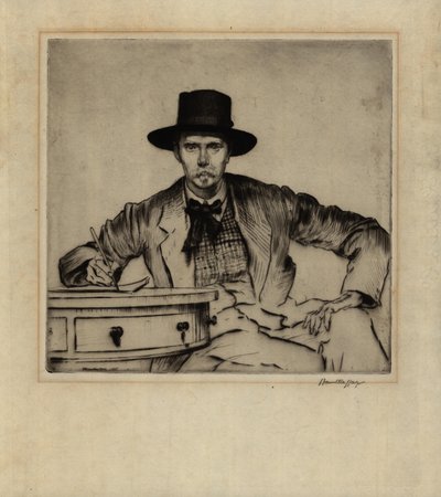 Portrett av gravøren J. Hamilton Hay, 1915 (tørrpunktradering) av James Hamilton Hay