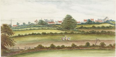 Monkseaton fra nord (akvarell, blyant og kroppsfarge på papir) av James Henry Cleet