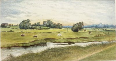 Ryton Meadows (akvarell og kroppsfarge på papir) av James Henry Cleet