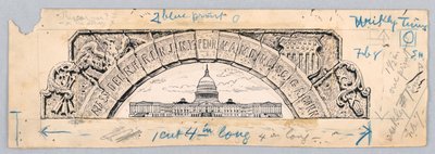 U.S. Capitol Building, under en bue av de tretten statene av James Henry Moser