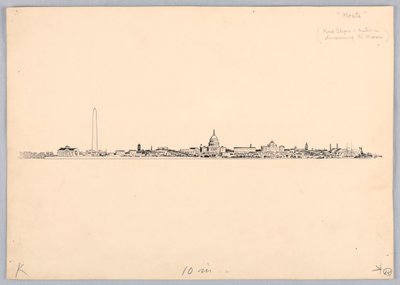 Washington Skyline, Design for Washington Board of Trade Dinner, 13. mai 1908 av James Henry Moser