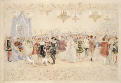 The Ball (blyant, wc og kroppsfarge på papir) av James Henry Nixon
