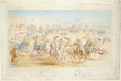 The Melee (nr. 1), 1839 (blyant og wc på papir) av James Henry Nixon