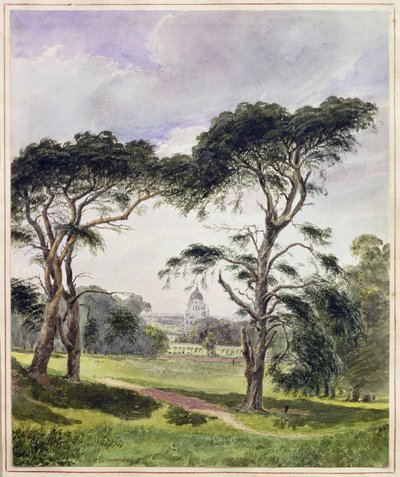 Greenwich Hospital fra Greenwich (akvarell på papir) av James Holland