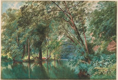 Trær over elven Frome ved Stapleton av James Jackson Curnock