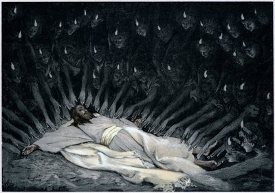 Engler som tjener Jesus etter at Djevelen har forlatt ham, 1897 av James Jacques Joseph Tissot