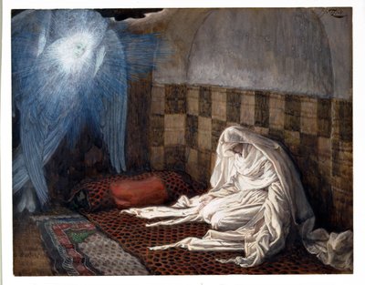 Annunciation, illustrasjon for The Life of Christ, ca. 1886-96 (gouache på papp) av James Jacques Joseph Tissot