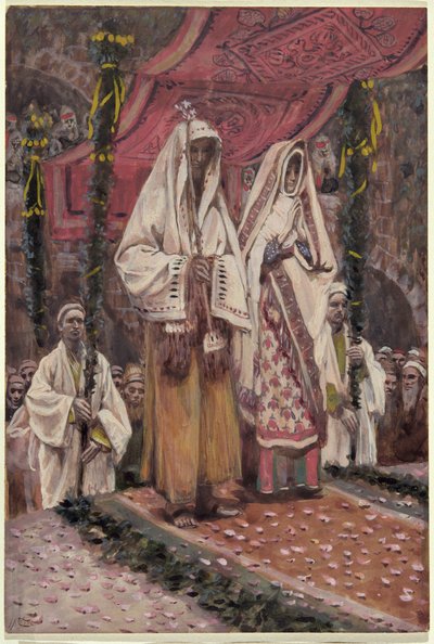 Trolovelse av den hellige jomfru og Saint Joseph (gouache på papp) av James Jacques Joseph Tissot