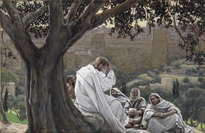 Kristus forutsiger ødeleggelsen av tempelet, illustrasjon for The Life of Christ, ca. 1886-94 (wc og gouache på papp) av James Jacques Joseph Tissot