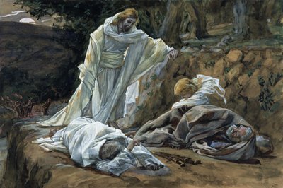 Could Ye Not Watch with Me One Hour?, illustrasjon for The Life of Christ, ca. 1886-94 (wc & gouache på papp) av James Jacques Joseph Tissot