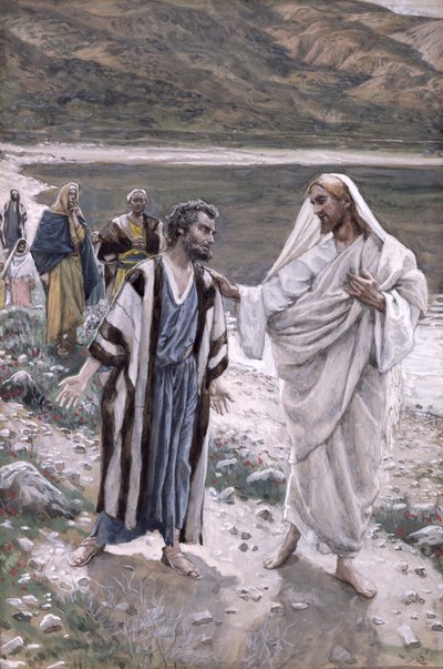 Feed My Lambs, illustrasjon for The Life of Christ, ca. 1884-96 (wc og gouache på papp) av James Jacques Joseph Tissot