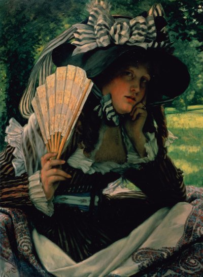 Jente med vifte, ca. 1870-71 av James Jacques Joseph Tissot
