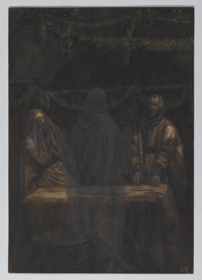 Han forsvant fra deres syn, illustrasjon fra The Life of Our Lord Jesus Christ, 1886-94 (wc over grafitt på papir) av James Jacques Joseph Tissot