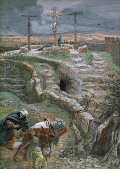 Jesus Alone on the Cross, illustrasjon for The Life of Christ, ca. 1884-96 (wc og gouache på papp) av James Jacques Joseph Tissot