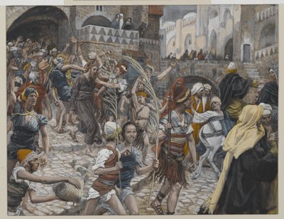 Jesus ledet fra Kaifas til Pilatus, illustrasjon fra Vår Herre Jesu Kristi liv, 1886-94 (wc over grafitt på papir) av James Jacques Joseph Tissot
