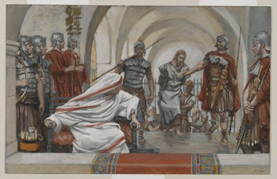 Jesus ledet fra Herodes til Pilatus, illustrasjon fra Vår Herre Jesu Kristi liv, 1886-94 (wc over grafitt på papir) av James Jacques Joseph Tissot