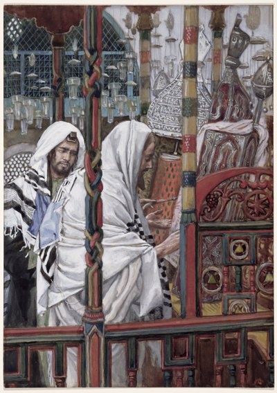 Jesus Teaching in the Synagogue, illustrasjon for The Life of Christ, ca. 1886-94 (wc & gouache på papp) av James Jacques Joseph Tissot