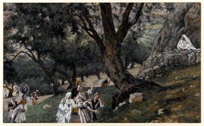 Jesus gikk ut i et ørkensted, illustrasjon for The Life of Christ, ca. 1884-96 (wc og gouache på papp) av James Jacques Joseph Tissot