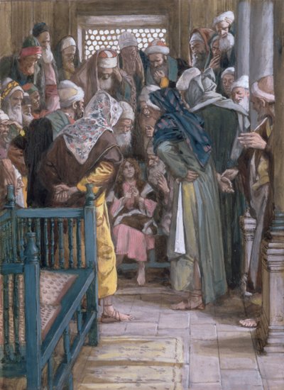 Jesus midt i legene, illustrasjon for The Life of Christ, ca. 1886-96 (gouache på papp) av James Jacques Joseph Tissot