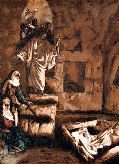 Jesus reiser Lasarus fra graven, 1897 av James Jacques Joseph Tissot