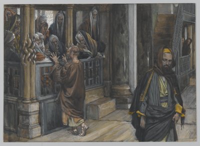Judas Goes to the Find the Jews, illustrasjon fra The Life of Our Lord Jesus Christ, 1886-94 (wc over grafitt på papir) av James Jacques Joseph Tissot