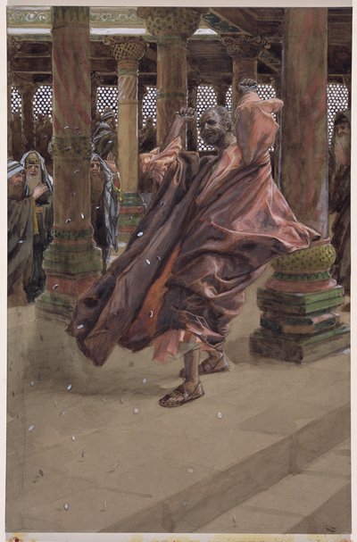 Judas Repents and Returns the Money, illustrasjon for The Life of Christ, ca. 1886-94 (wc & gouache på papp) av James Jacques Joseph Tissot