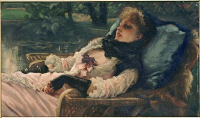 La Rêveuse Drømmeren, eller sommerkveld, ca. 1876. av James Jacques Joseph Tissot
