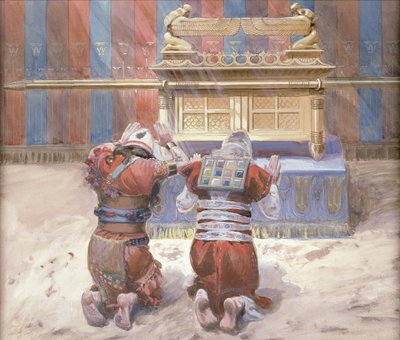 Moses og Josva foran tabernaklet, ca 1896-1902. av James Jacques Joseph Tissot