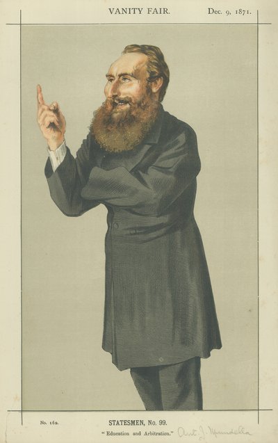 Mr Anthony John Mundella (farge litho) av James Jacques Joseph Tissot