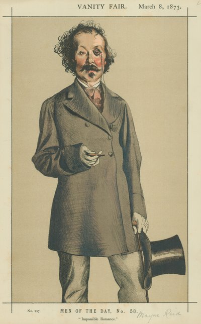 Mr Talbot Mayne Reid, Impossible romantikk, 8. mars 1873, Vanity Fair tegneserie av James Jacques Joseph Tissot