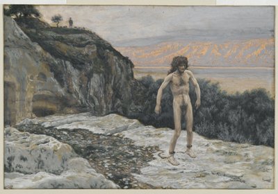 My Name is Legion, illustrasjon fra The Life of Our Lord Jesus Christ (wc over grafitt på papir) av James Jacques Joseph Tissot