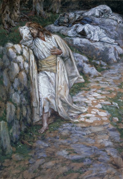 My Soul Is Exceeding Sorrowful Unto Death, illustrasjon for The Life of Christ, ca. 1884-96 (wc & gouache på papp) av James Jacques Joseph Tissot