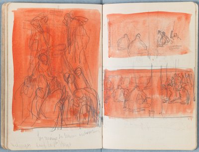 Sider fra et album med Sketches for The Life of Our Lord Jesus Christ, slutten av 1880-tallet (grafitt og vask på papir) av James Jacques Joseph Tissot