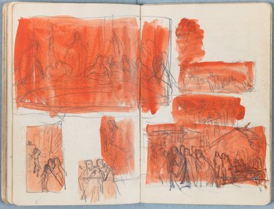 Sider fra et album med Sketches for The Life of Our Lord Jesus Christ, slutten av 1880-tallet (grafitt og vask på papir) av James Jacques Joseph Tissot