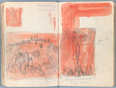 Sider fra et album med Sketches for The Life of Our Lord Jesus Christ, slutten av 1880-tallet (grafitt og vask på papir) av James Jacques Joseph Tissot